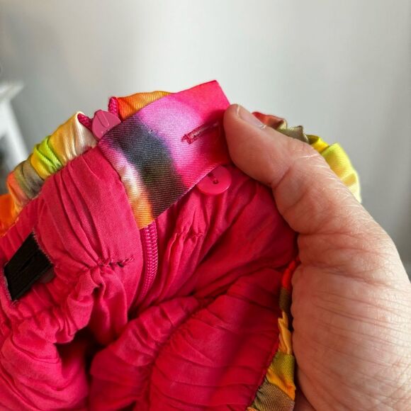 Gaultier Designer Girl Kids rainbow tie dye ruffle pleated tennis skirt size 10A - Picture 10 of 12